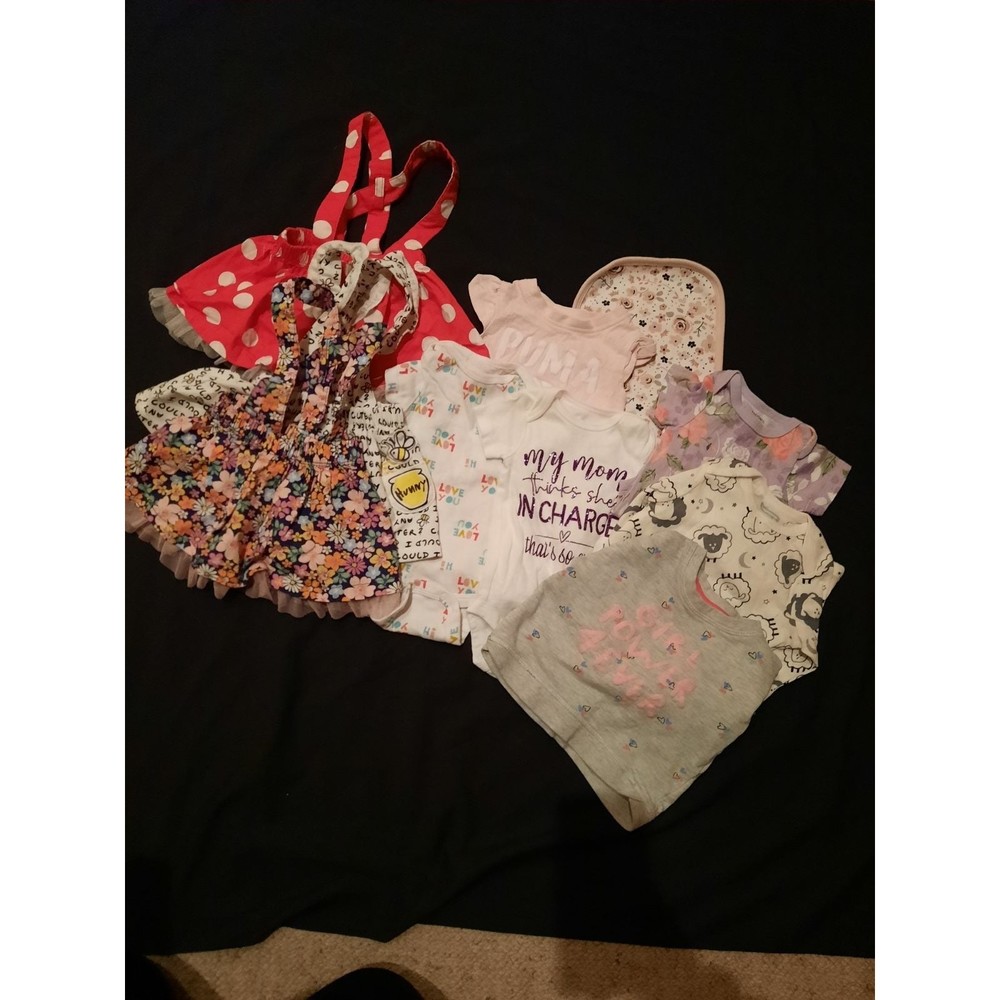 Baby Girl Clothes - Disney, Puma, H&M, Gerber - Bundle of 10 Pieces